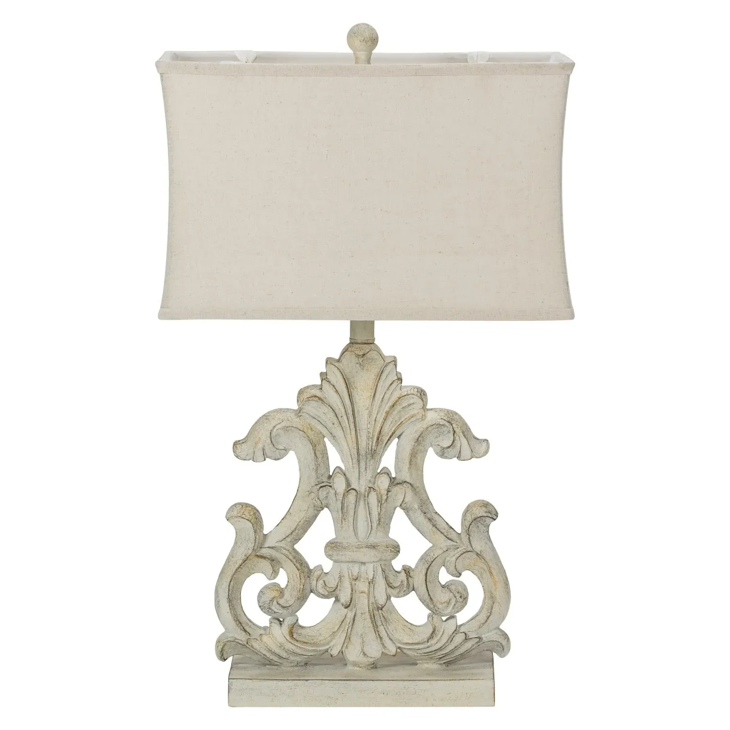 Fleur De Lis Table Lamp - Grey