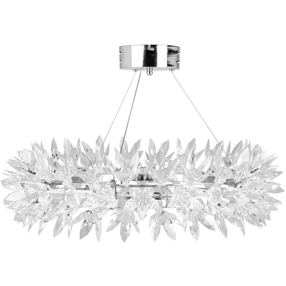 Floral Crystal Effect LED Ceiling Chandelier - Clear image