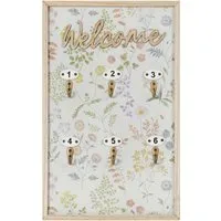 Floral Key Hanging Plaque - Natural