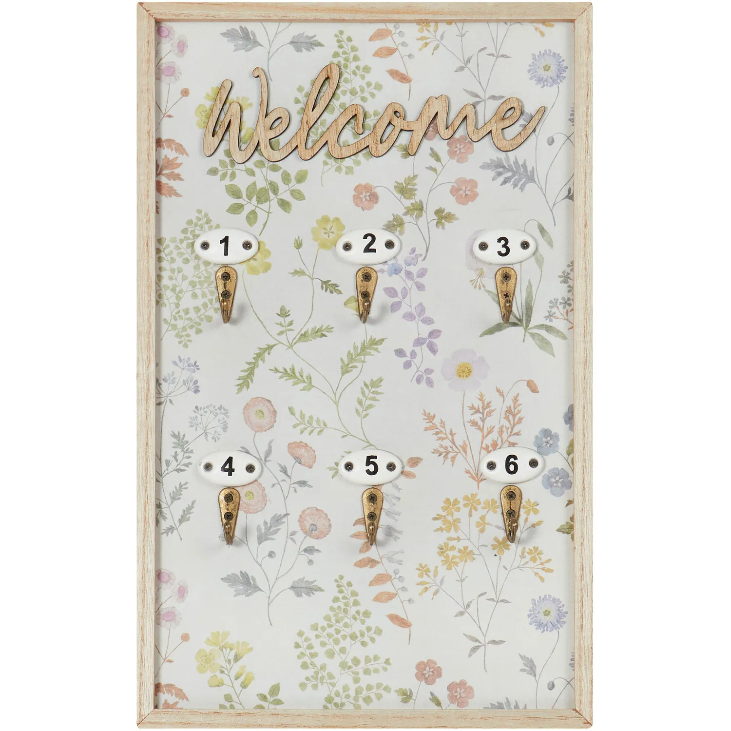 Floral Key Hanging Plaque - Natural image