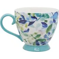 Floral Print Mug - Blue