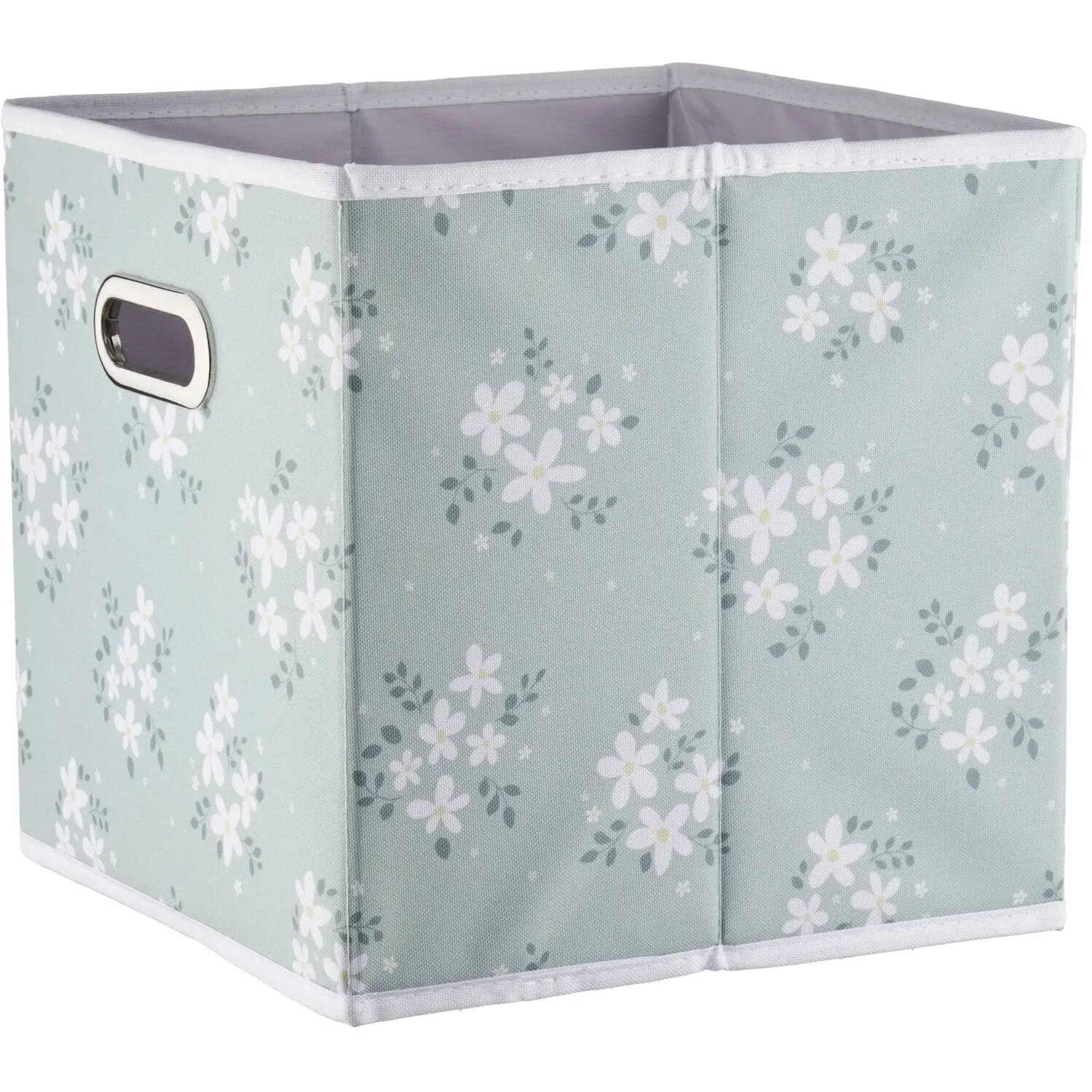 Floral Storage Cube - Green