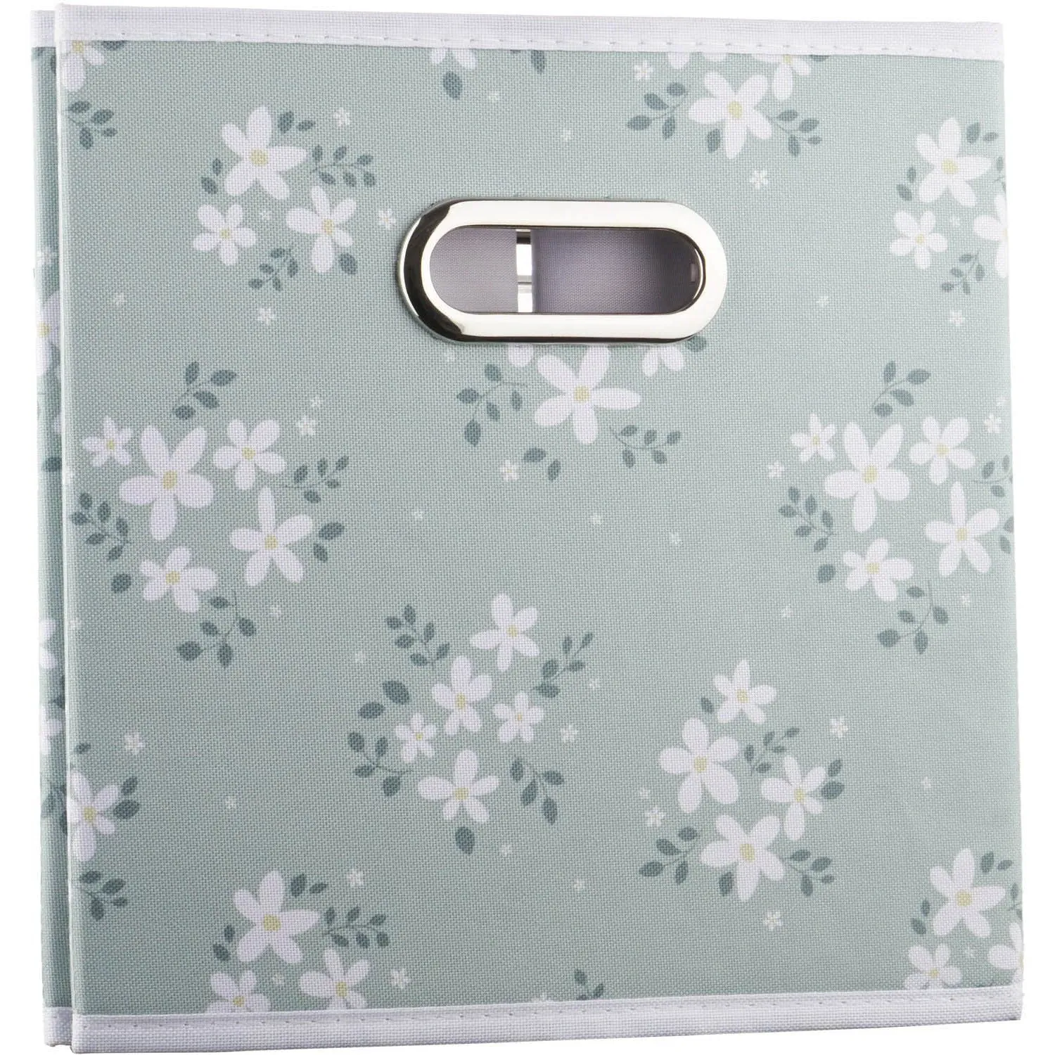 Floral Storage Cube - Green