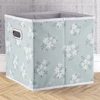 Floral Storage Cube - Green