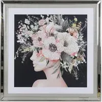 Floral Thoughts Jewelled Framed Wall Art