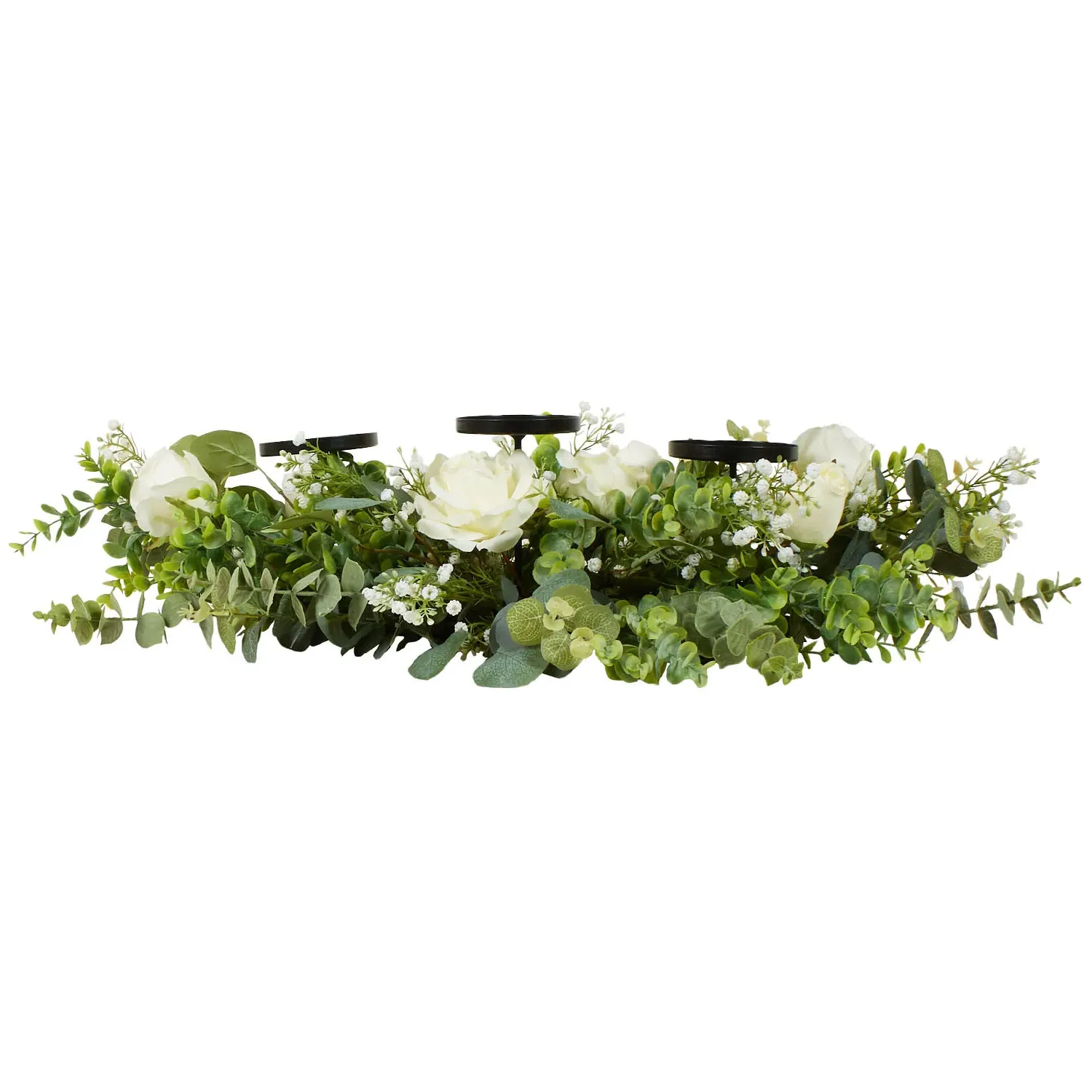Floral Triple Candle Holder - Green