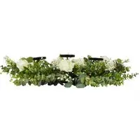 Floral Triple Candle Holder - Green