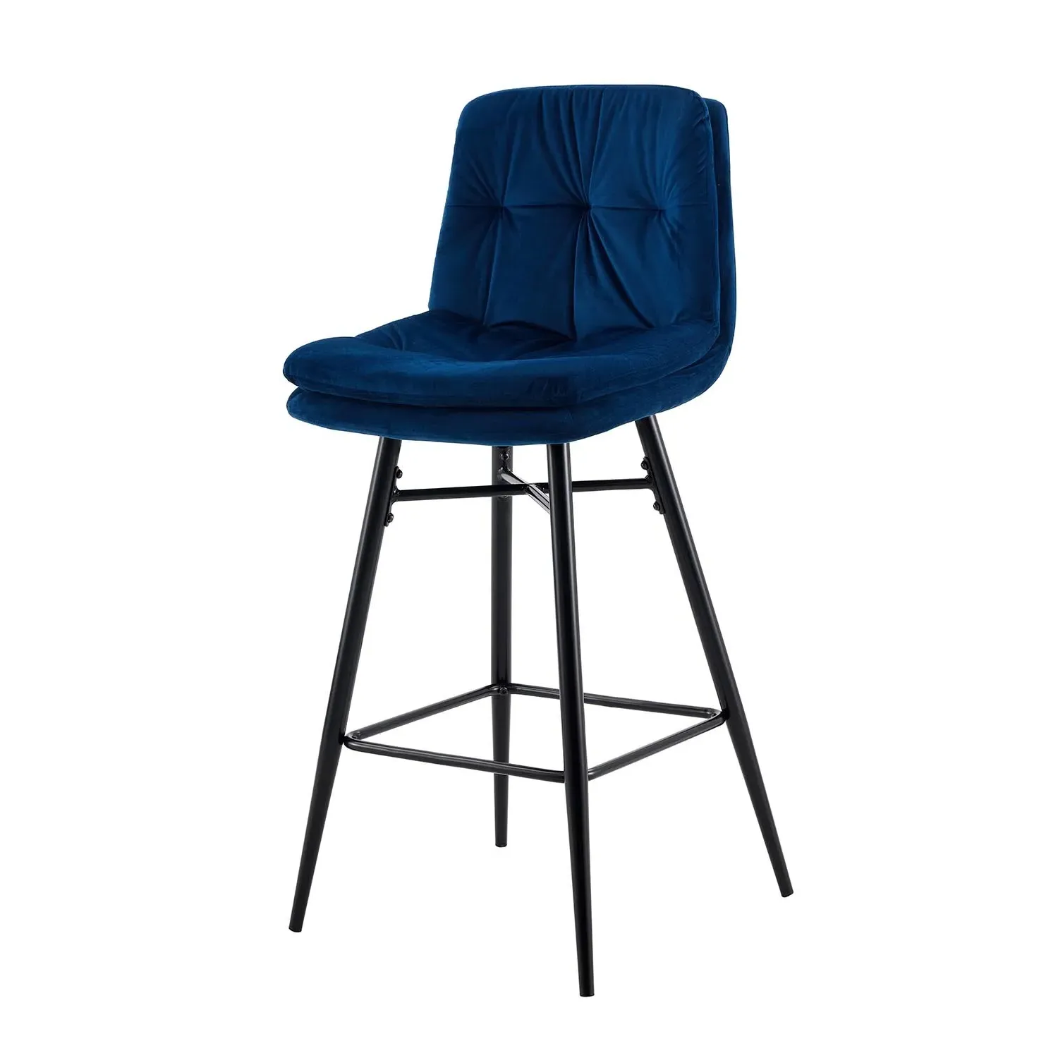Florence Bar Stool - Navy, Velvet
