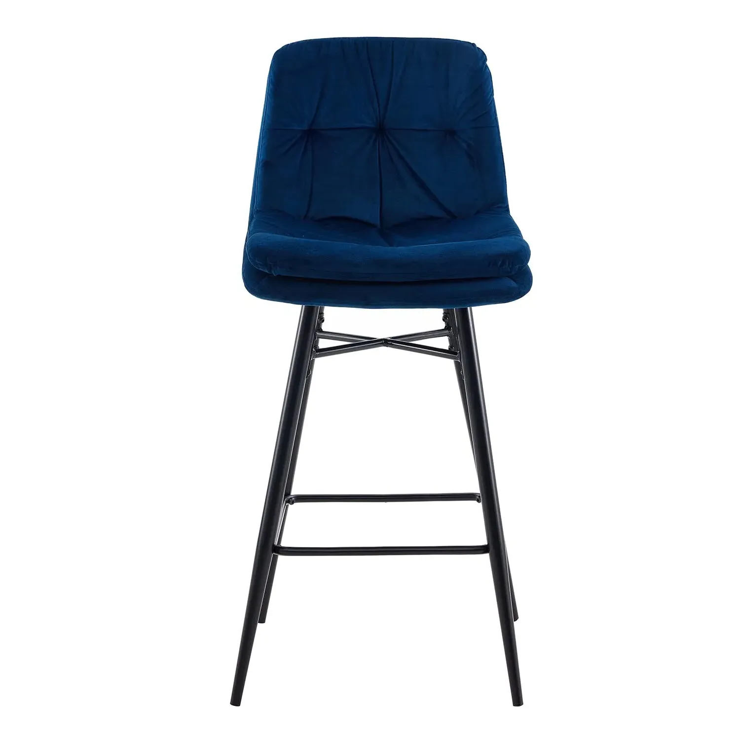 Florence Bar Stool - Navy, Velvet