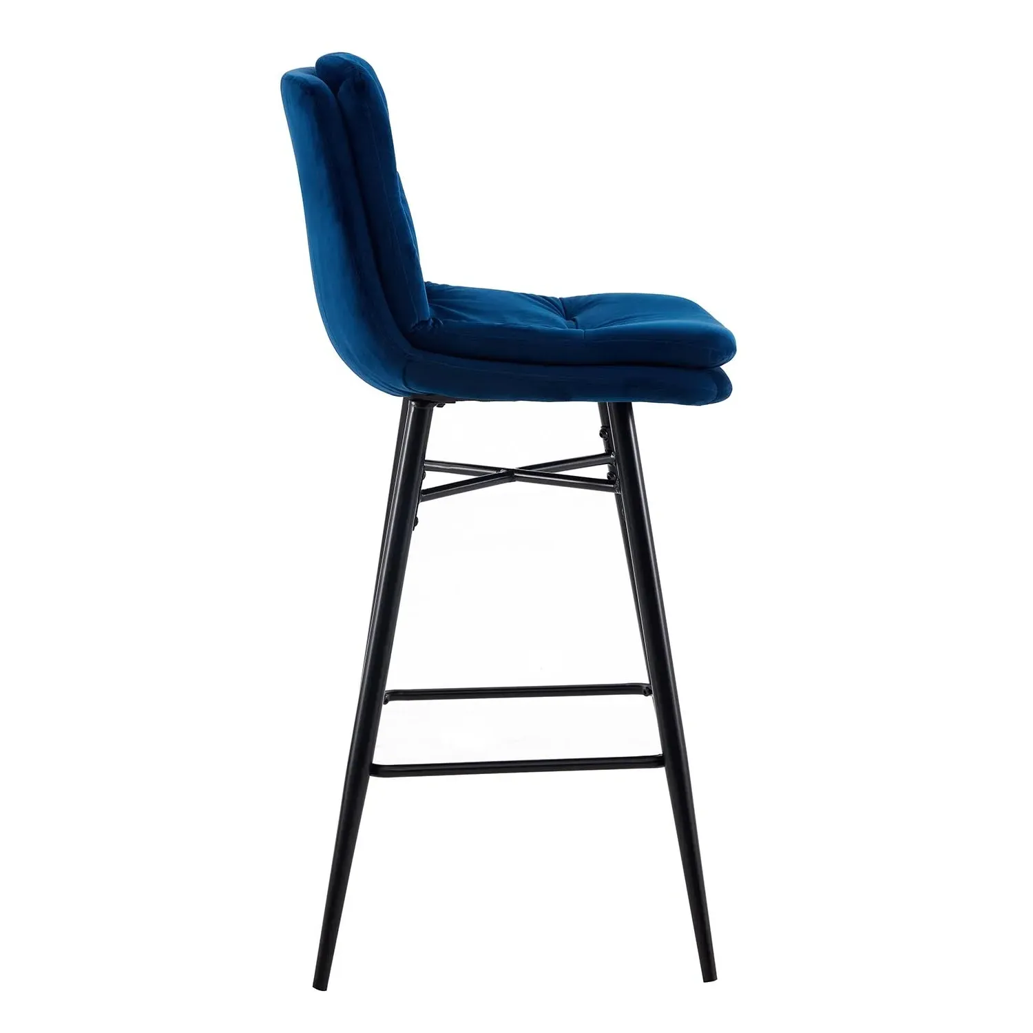 Florence Bar Stool - Navy, Velvet