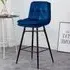 Florence Bar Stool - Navy, Velvet