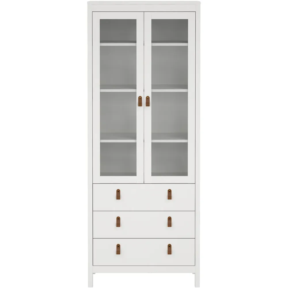 Florence Barcelona 2 Door Display Cabinet with Drawers - White