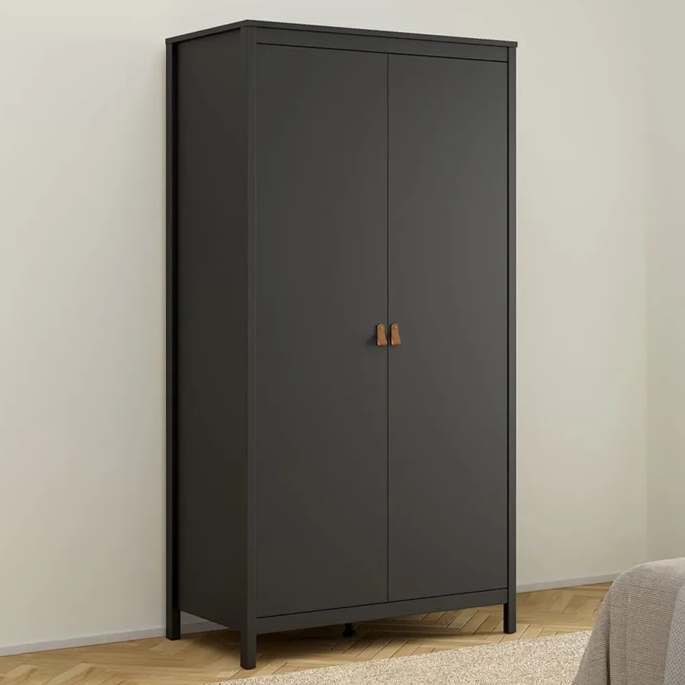 Florence Barcelona 2 Door Wardrobe - Black