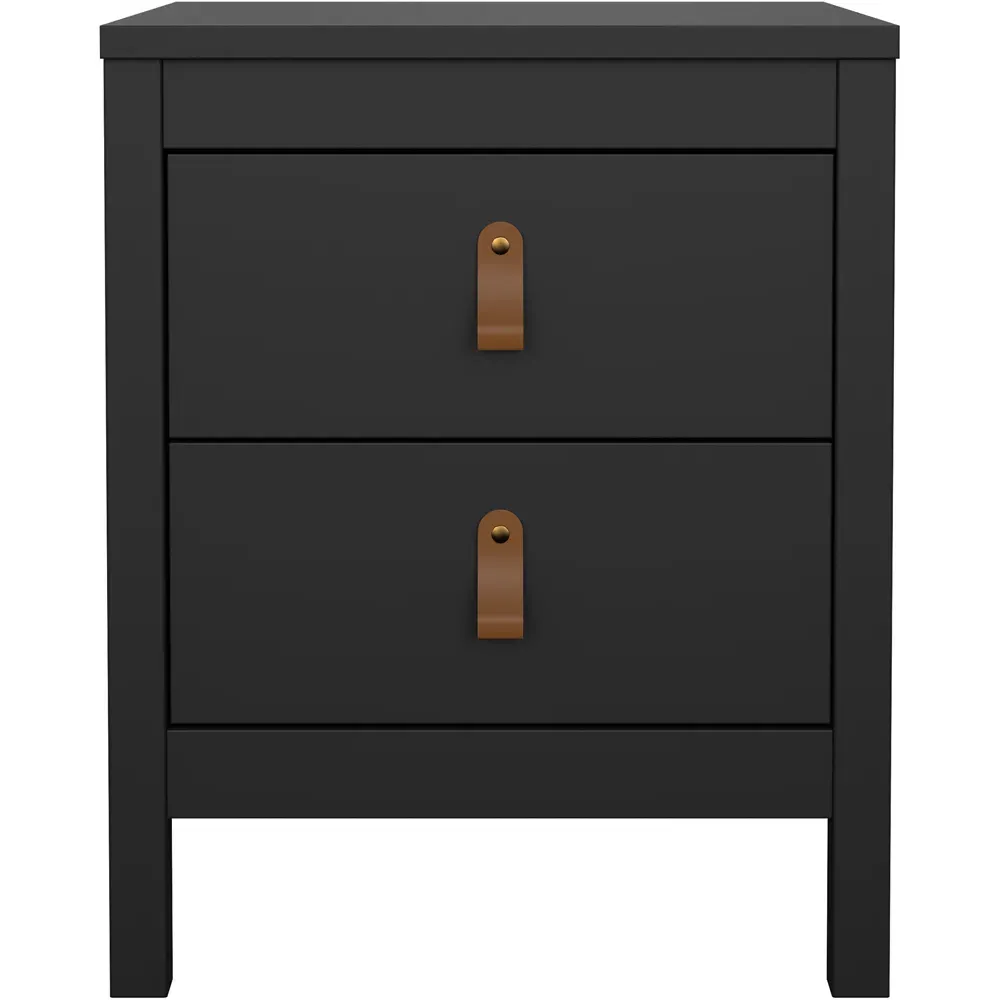 Florence Barcelona 2 Drawer Bedside Table - Black