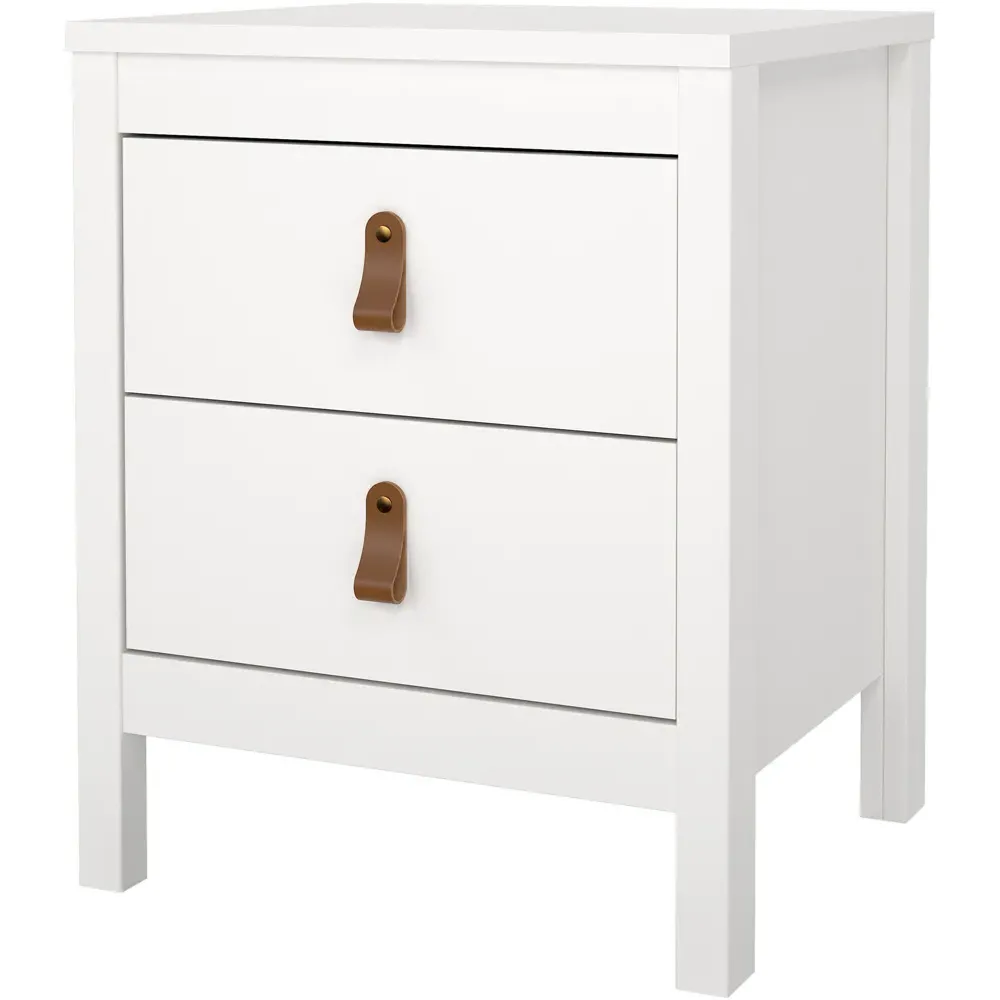 Florence Barcelona 2 Drawer Bedside Table - White