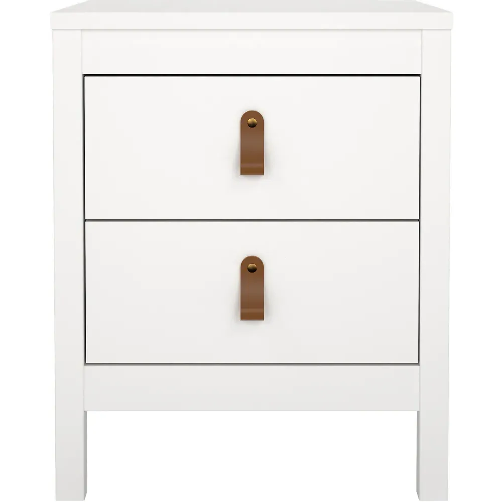 Florence Barcelona 2 Drawer Bedside Table - White