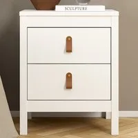 Florence Barcelona 2 Drawer Bedside Table - White