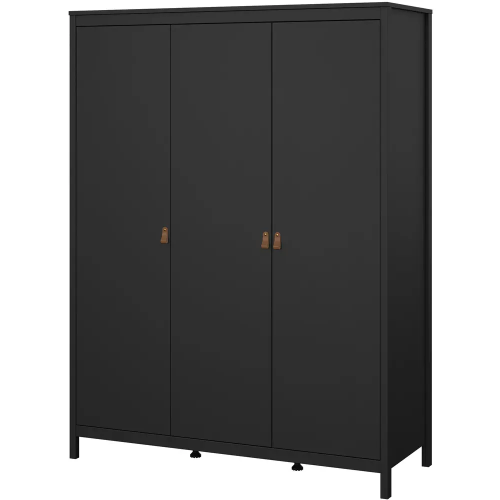 Florence Barcelona 3 Door Wardrobe - Black