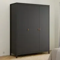 Florence Barcelona 3 Door Wardrobe - Black