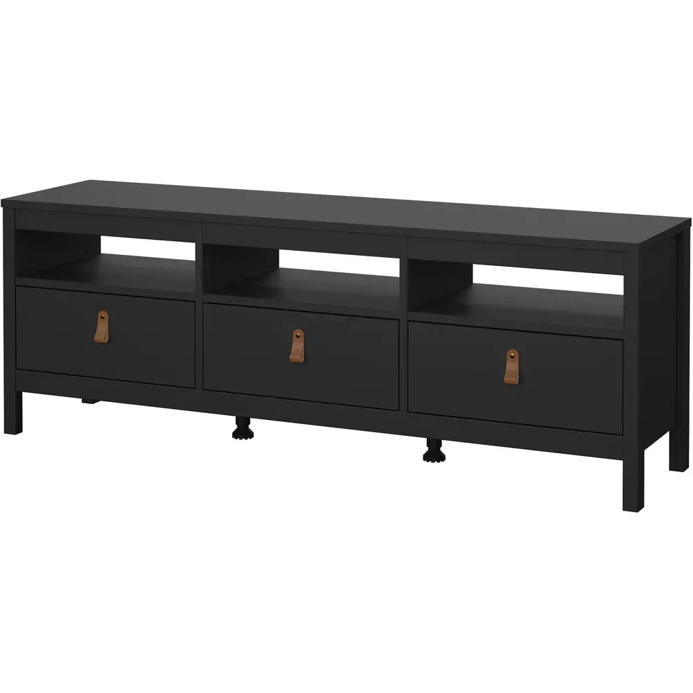 Florence Barcelona 3 Drawer 3 Shelf TV Unit - Black