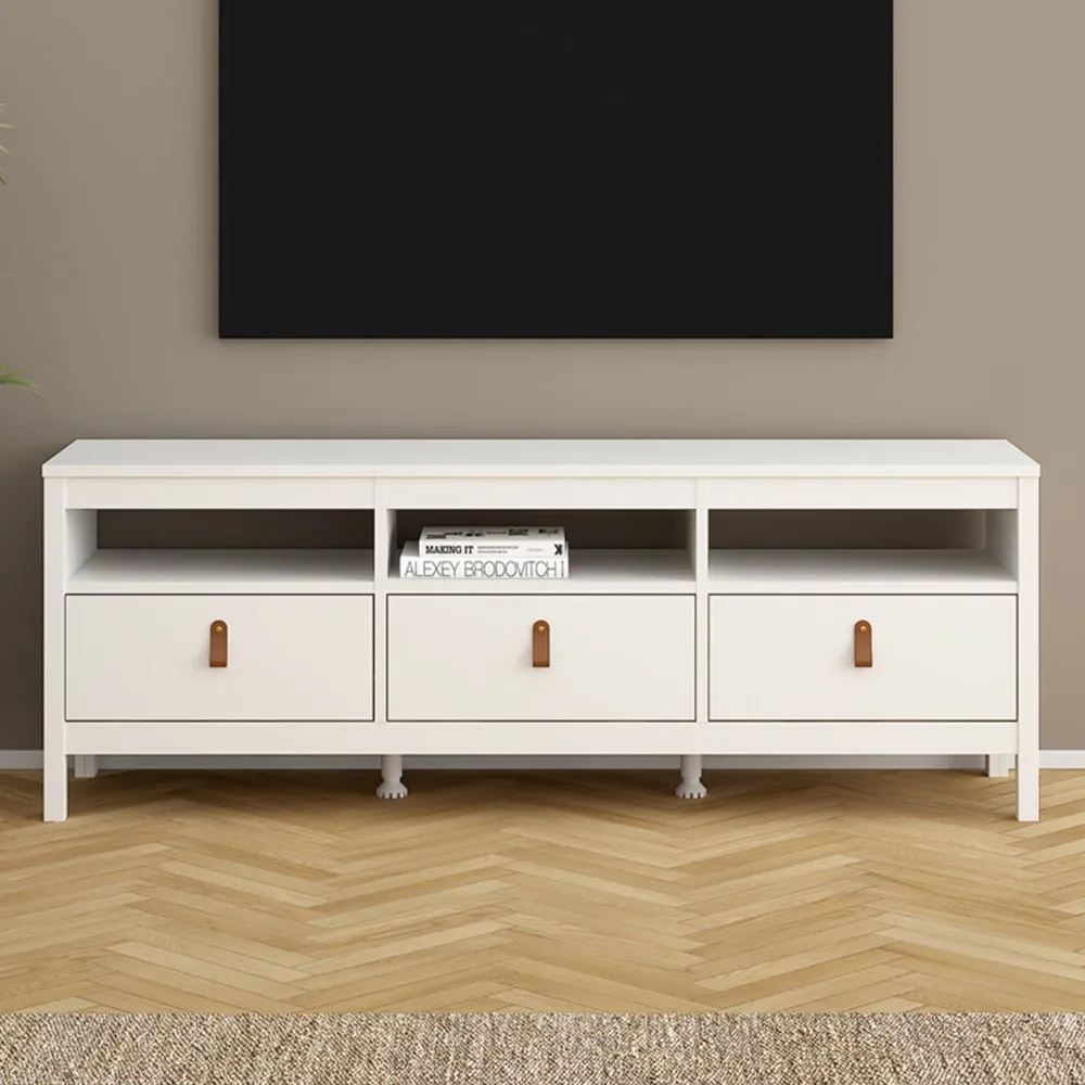 Florence Barcelona 3 Drawer 3 Shelf TV Unit - White