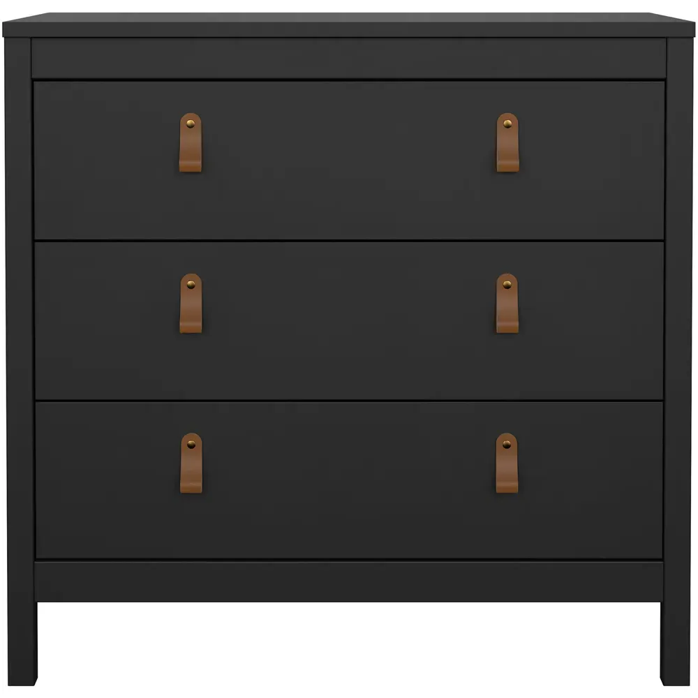 Florence Barcelona 3 Drawer Chest of Drawers - Black