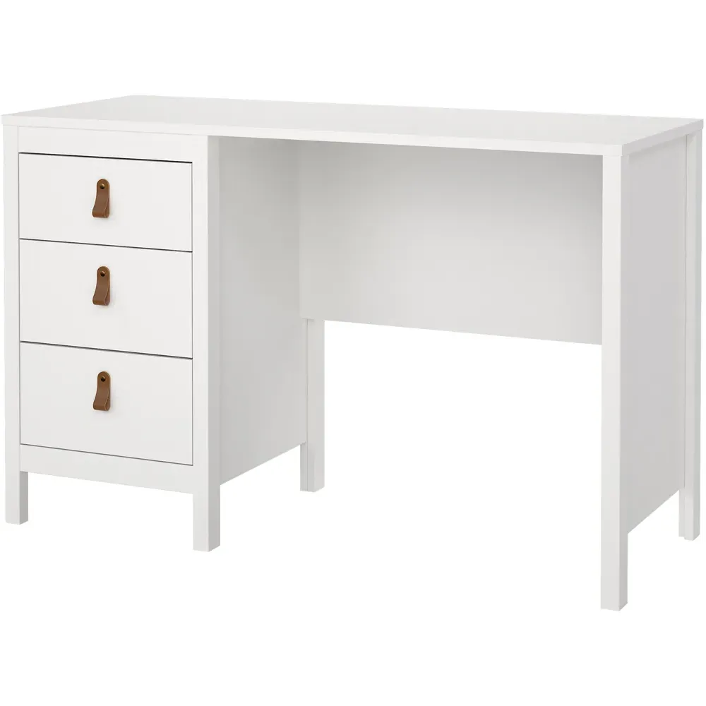 Florence Barcelona 3 Drawer Desk - White