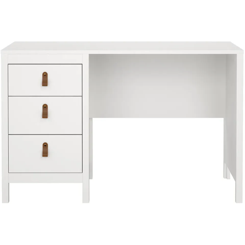 Florence Barcelona 3 Drawer Desk - White