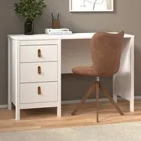 Florence Barcelona 3 Drawer Desk - White