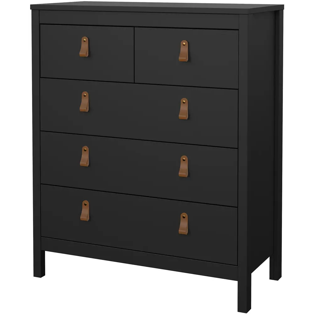 Florence Barcelona 5 Drawer Chest of Drawers - Black