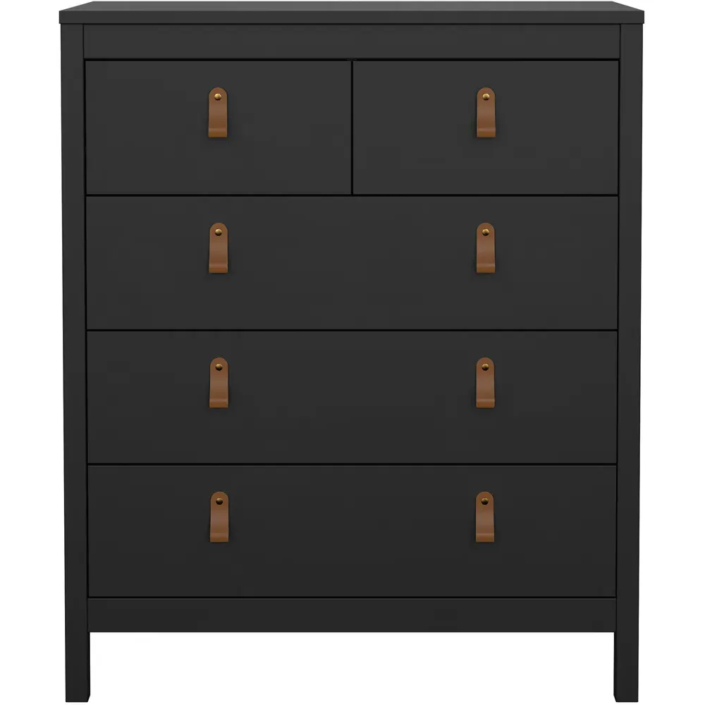 Florence Barcelona 5 Drawer Chest of Drawers - Black