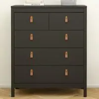 Florence Barcelona 5 Drawer Chest of Drawers - Black