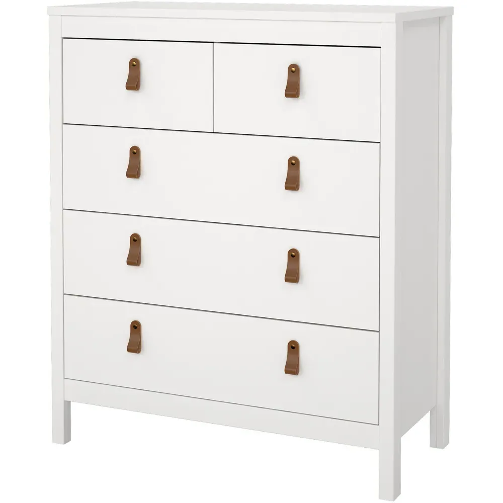 Florence Barcelona 5 Drawer Chest of Drawers - White