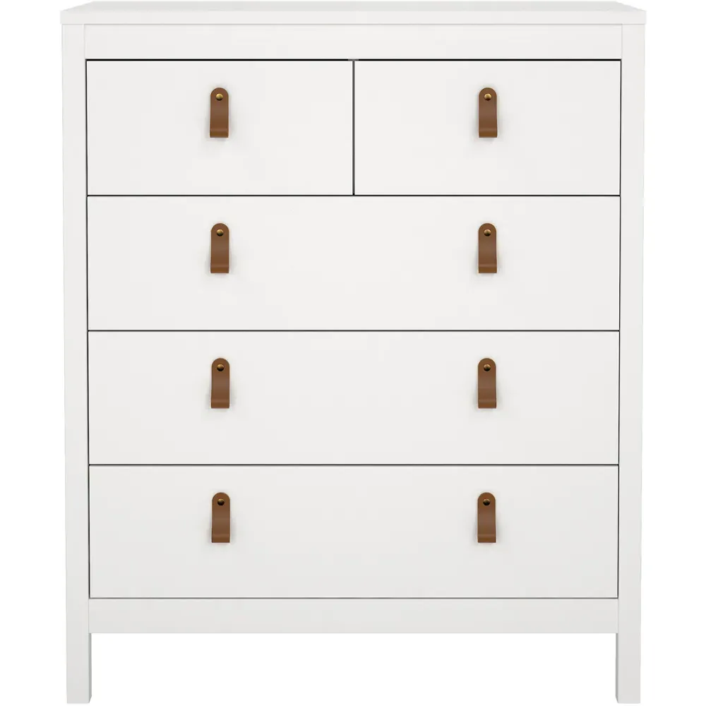 Florence Barcelona 5 Drawer Chest of Drawers - White