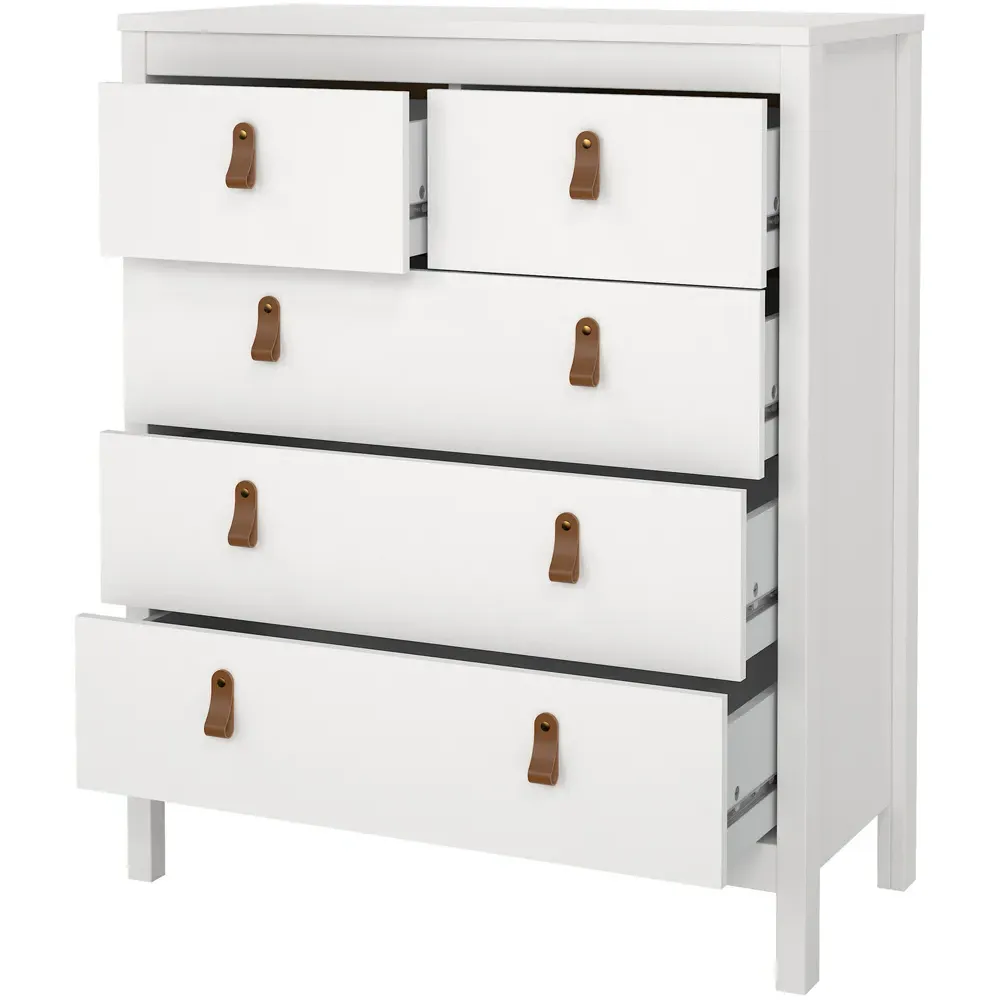 Florence Barcelona 5 Drawer Chest of Drawers - White