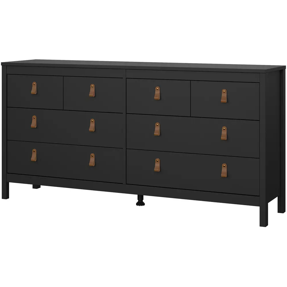 Florence Barcelona 8 Drawer Double Dresser - Black