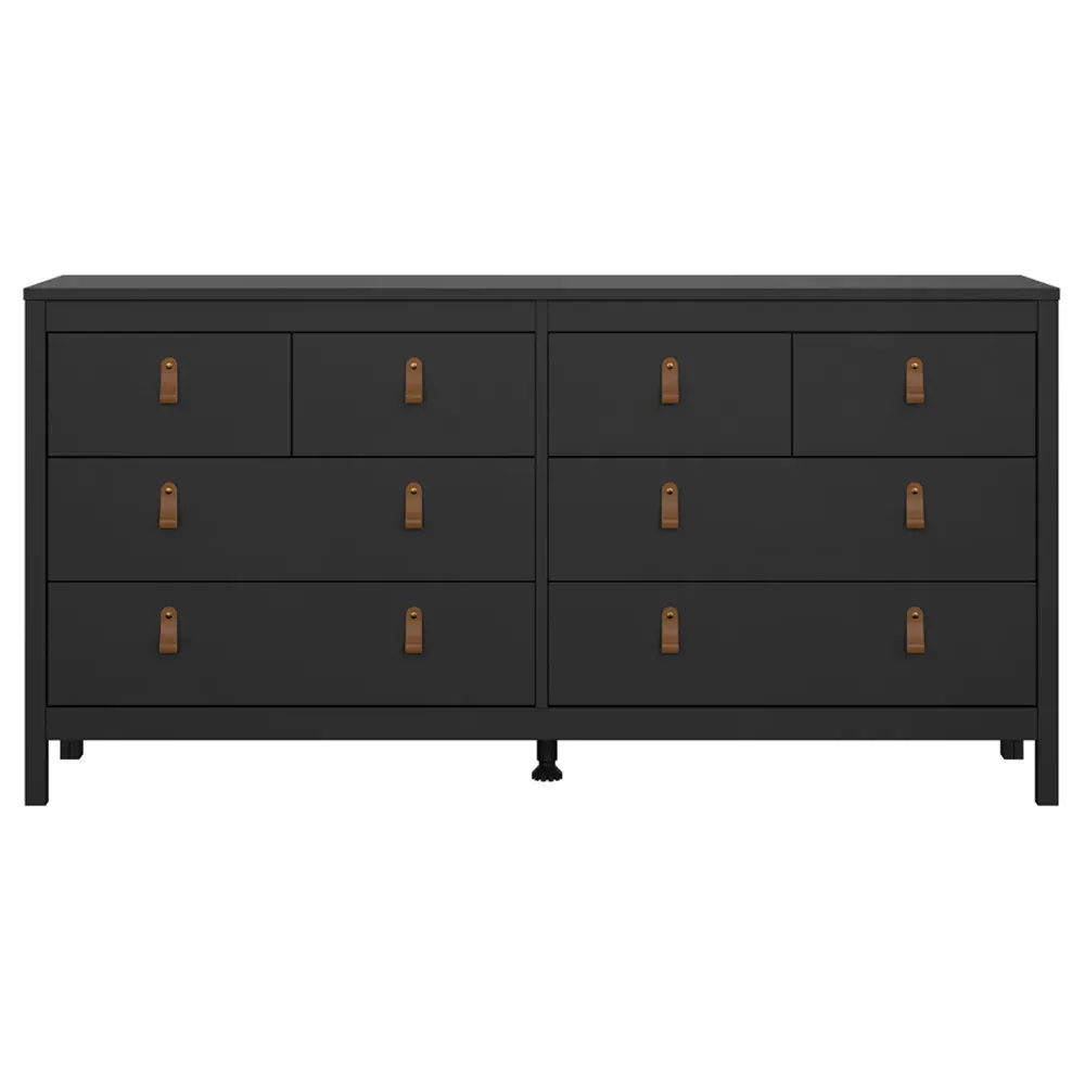 Florence Barcelona 8 Drawer Double Dresser - Black