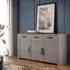 Florence Bohol 3 Door 3 Drawer Sideboard - Grey, Riviera Oak