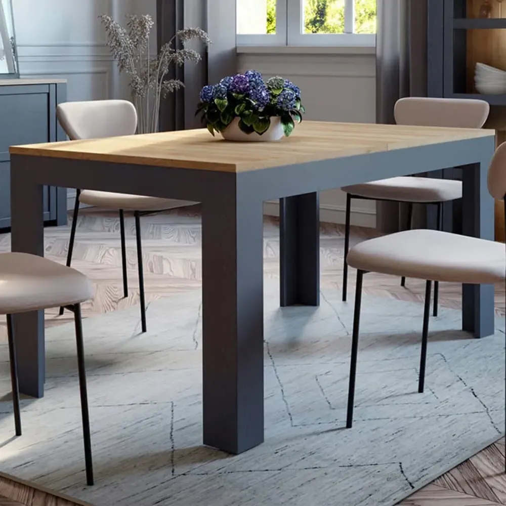 Florence Bohol 4-Seater Extendable Dining Table - Navy, Oak