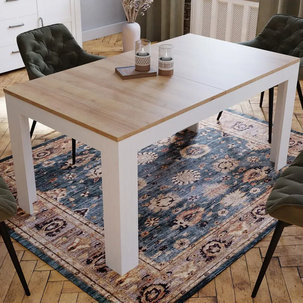 Florence Bohol 4-Seater Extendable Dining Table - White, Oak