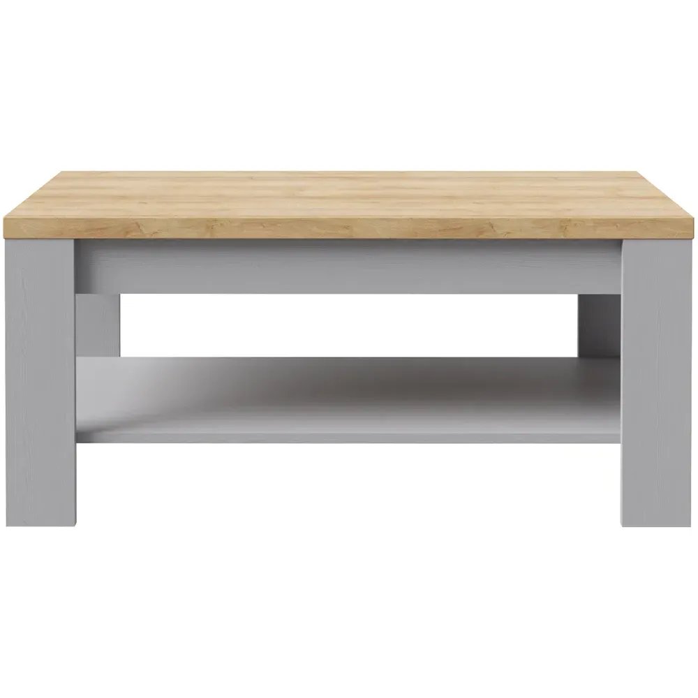 Florence Bohol Coffee Table with Storage - Grey, Oak