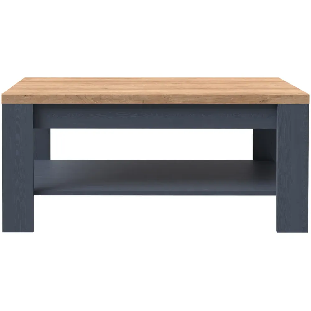 Florence Bohol Coffee Table with Storage - Navy, Riviera Oak