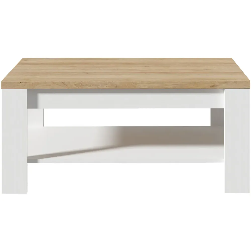 Florence Bohol Coffee Table with Storage - White, Oak