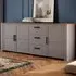 Florence Bohol Large 3 Door 3 Drawer Sideboard - Grey, Riviera Oak