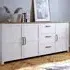 Florence Bohol Large 3 Door 3 Drawer Sideboard - White, Riviera Oak