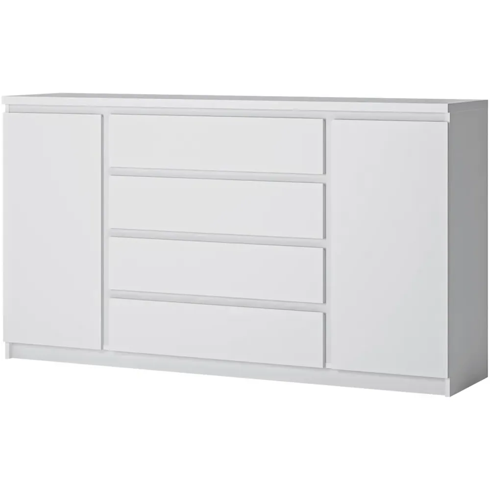 Florence Fribo 2 Door 4 Drawer Wide Sideboard - White