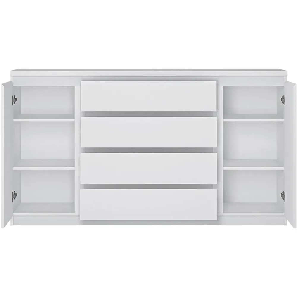 Florence Fribo 2 Door 4 Drawer Wide Sideboard - White