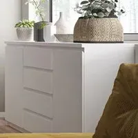 Florence Fribo 2 Door 4 Drawer Wide Sideboard - White