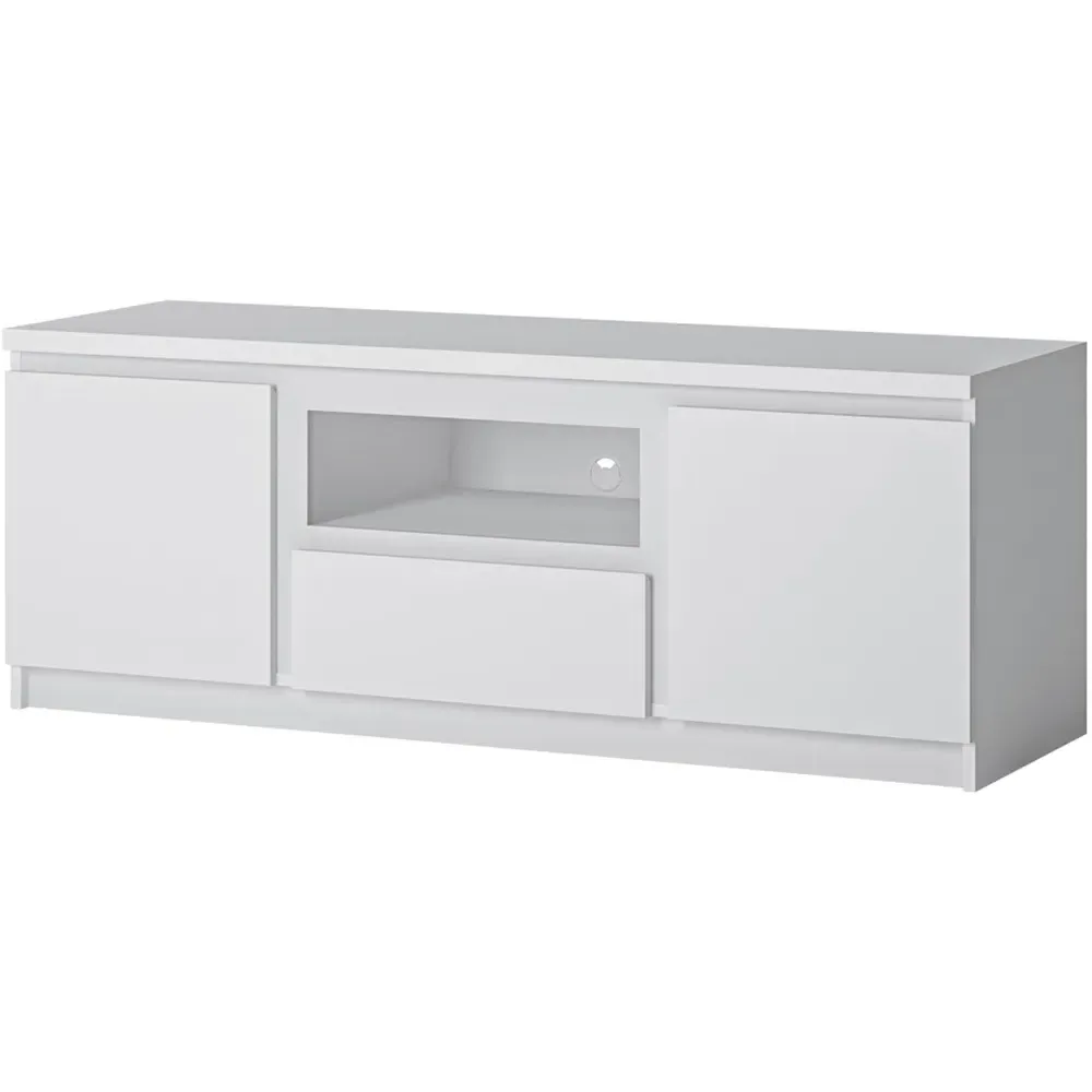 Florence Fribo 2 Door TV Cabinet with Drawer - White