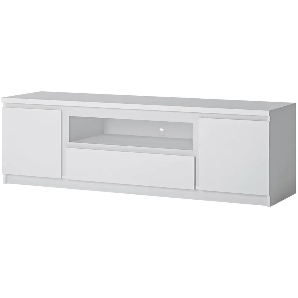 Florence Fribo 2 Door TV Cabinet with Drawer - White